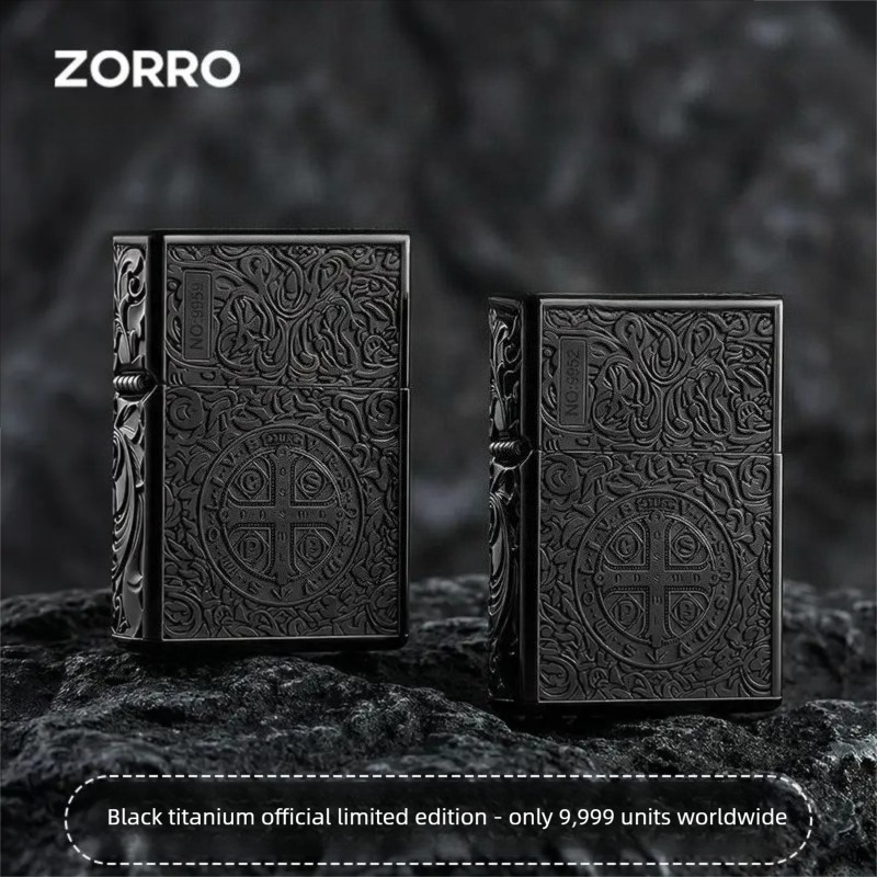 ZORRO Black Titanium Constantine Armor Windproof Kerosene Lighter